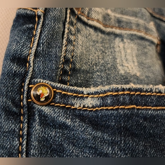 ED HARDY
Men's Distressed Embroidered Tiger Head Skinny Jeans sz 40 - Picture 11 of 13